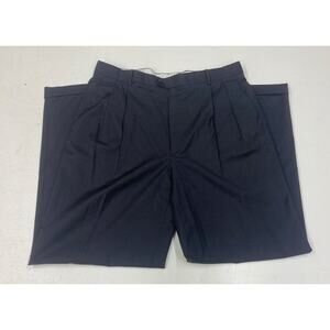 VTG Zanella Austin Italy pleated cuffed wool wide leg dress suit pants 36